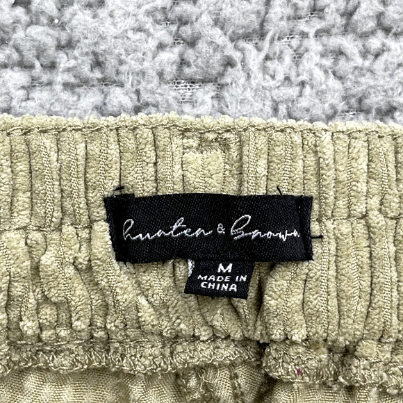 Hunter & Brown Corduroy Pants Womens M Brown Wide Leg Baggy Cargo Retro - Picture 5 of 13